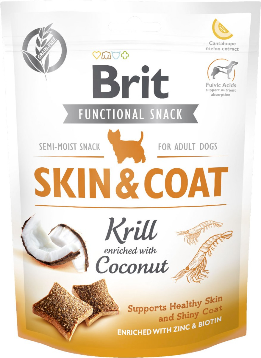 BRIT CARE Dog Funtional Snack Skin&Coat Krill 150g