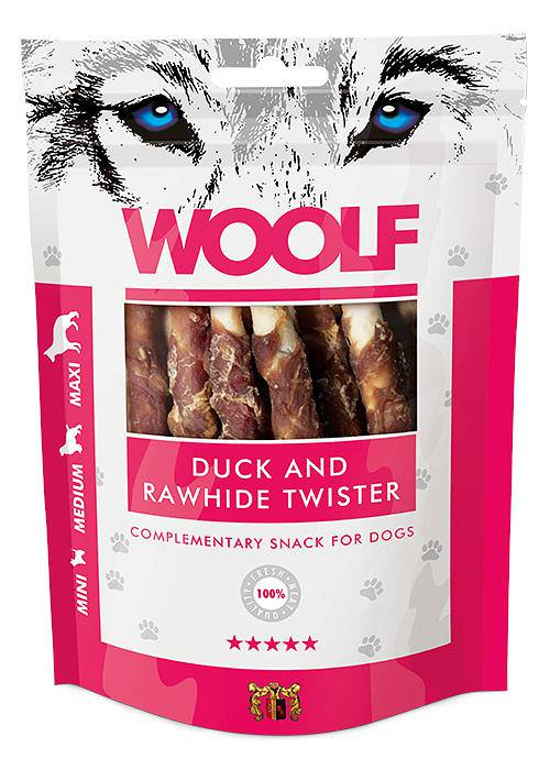 WOOLF Duck & Rawhide Twister 100g