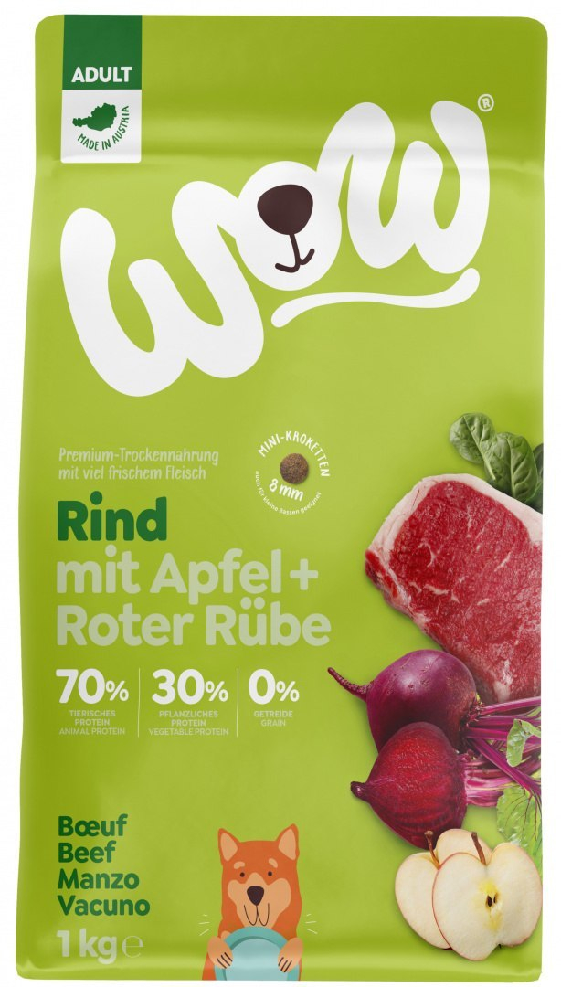 WOW MINI Adult Dog Wołowina z jabłkiem 1kg